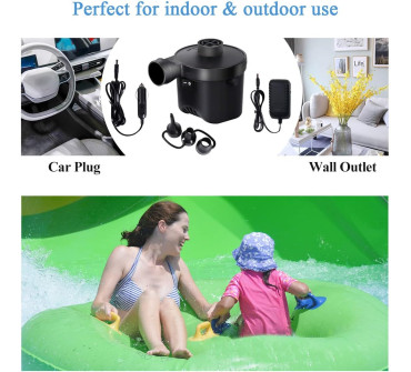 Portable electric pump rental, powered by car cigarette lighter socket