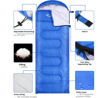 Inchiriere sac de dormit de vara, Sportneer albastru