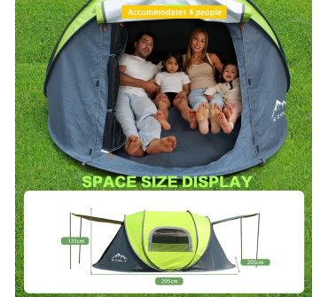 Inchiriere cort 3 persoane pop-up Ezoly verde gri