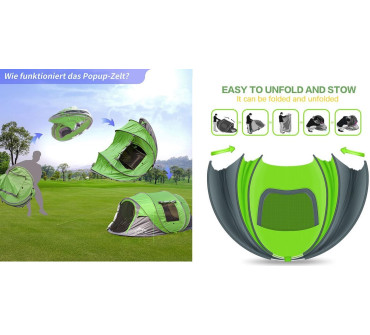Inchiriere cort 3 persoane pop-up Ezoly verde gri