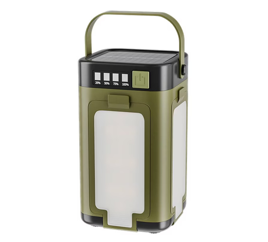 Rental: Solar & USB-C Rechargeable LED Camping Lamp with 4 Foldable Panels Rental: Solar & USB-C Rechargeable LED Camping Lamp with 4 Foldable Panels