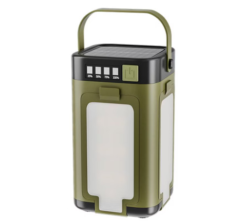 Rental: Solar & USB-C Rechargeable LED Camping Lamp with 4 Foldable Panels