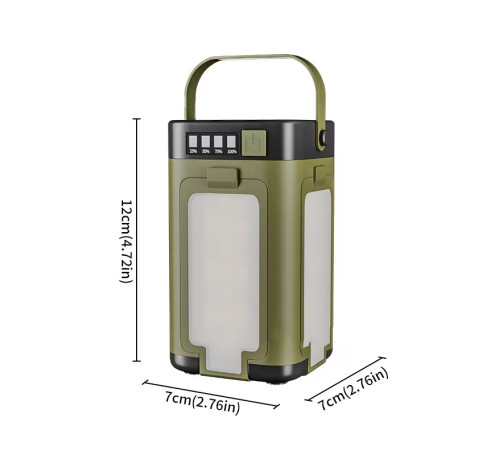 Rental: Solar & USB-C Rechargeable LED Camping Lamp with 4 Foldable Panels