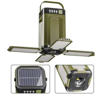 Inchiriere Lampa Camping LED Reincarcabila Solar & USB-C cu 4 Panouri Rabatabile