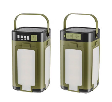 Rental: Solar & USB-C Rechargeable LED Camping Lamp with 4 Foldable Panels