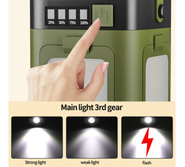 Inchiriere Lampa Camping LED Reincarcabila Solar & USB-C cu 4 Panouri Rabatabile